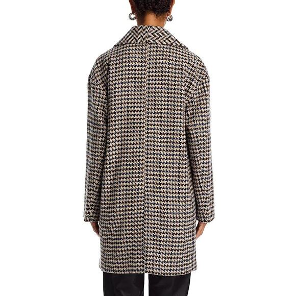 Bagatelle Women Brown Houndstooth Shawl Collar Oversize Mid Length Coat Size XL - Picture 7 of 7